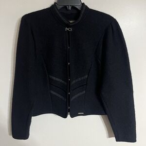 Geiger of Austria Wool & Mohair Blazer Jacket Women's Size Euro 40 US 10 Black